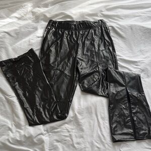 Faux Leather Flare Pants